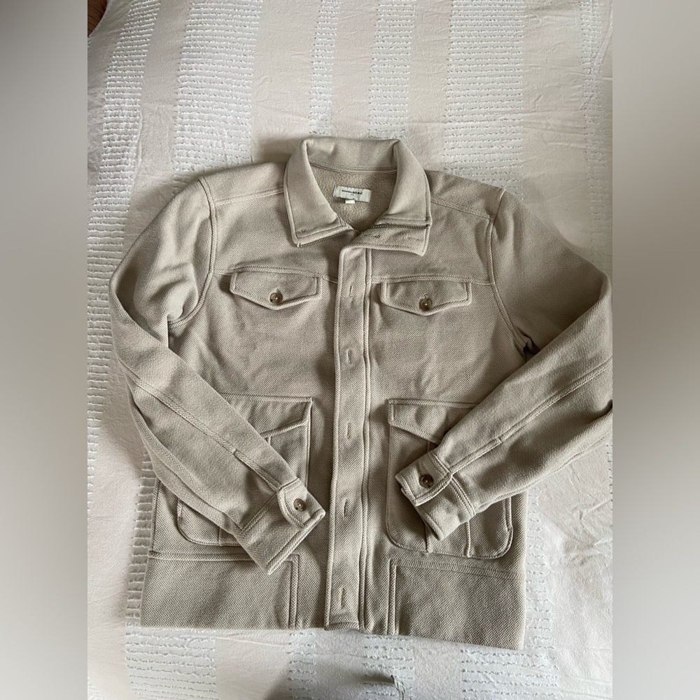 Banana Republic Kids Fleece Utility Jacket Beige Button Front Size S